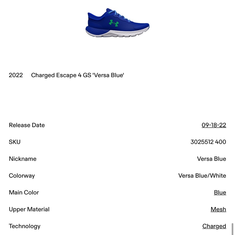 Under Armour BGS Charged Escape 4 - Picture 2 of 6